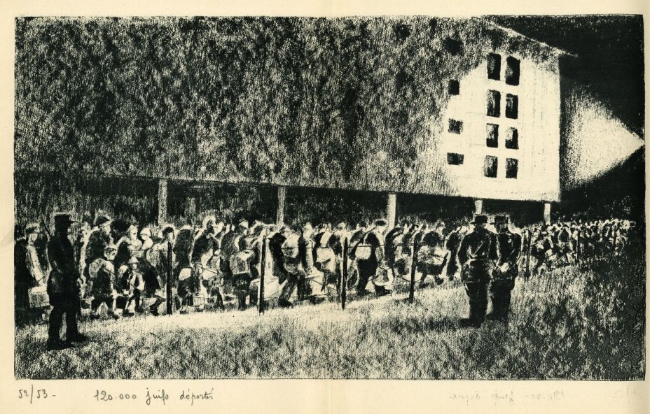 Drawing of a deportation from the Drancy camp  Georges Horan-Koiransky, Archives dpartementales de la Seine-Saint-Denis